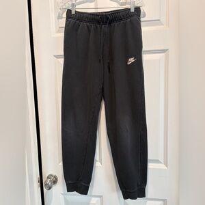 Nike Black Jogger Sweatpants with White Swoosh